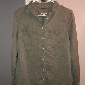 Olive green button up the front shirt